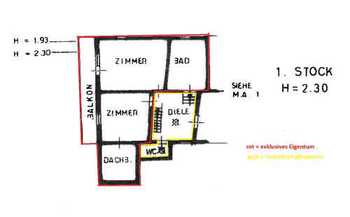 Teil eines älteren Wohnhauses im Zentrum zu verkaufen
