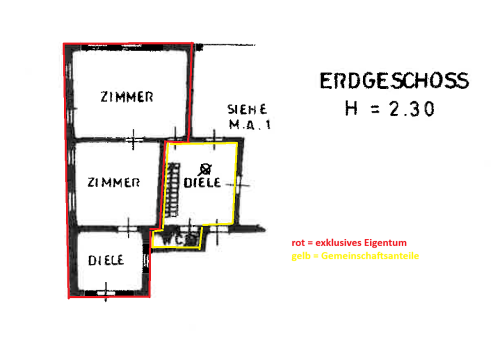Teil eines älteren Wohnhauses im Zentrum zu verkaufen