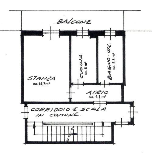 Einzimmerwohnung  zu verkaufen - renovierungsbedürftig